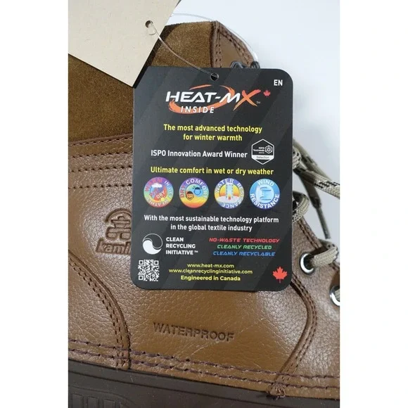 Kamik Hemlock Waterproof Winter Boots Men's 9 Ankle Height Brown MADE IN USA - Picture 6 of 15